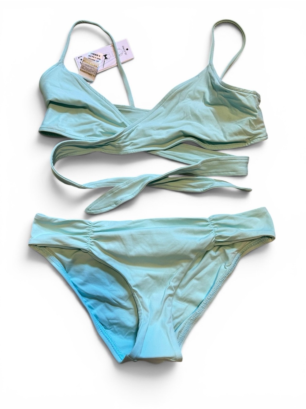 NWT L*Space Chloe Monique bikini set sea foam extra small